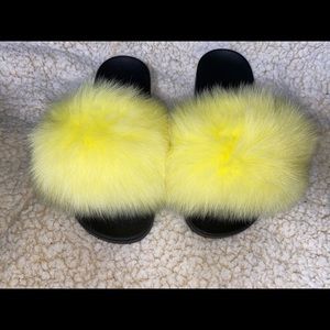 Fox fur slides